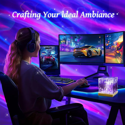 16 Colors Aurora Projector Light Starry Sky Galaxy LED Night Lamp with Remote Control & Auto Rotate USB Plug